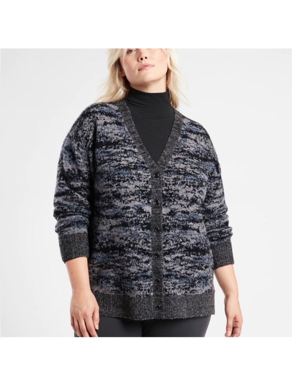 Athleta Westlake 3X Merino Wool Textured Chunky Knit Stretch Cardigan Sweater